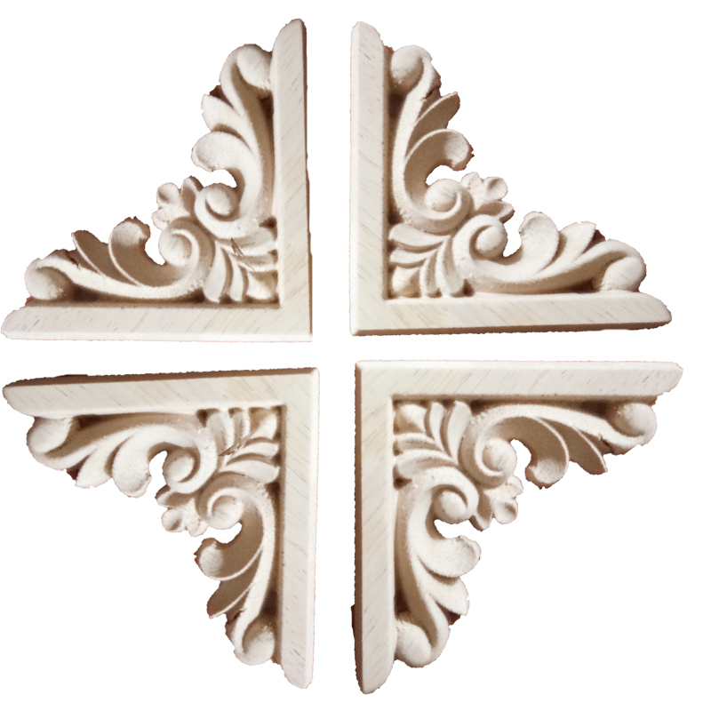 Decorative Solid wood Europe type cabinet flower wood carving manufacturer