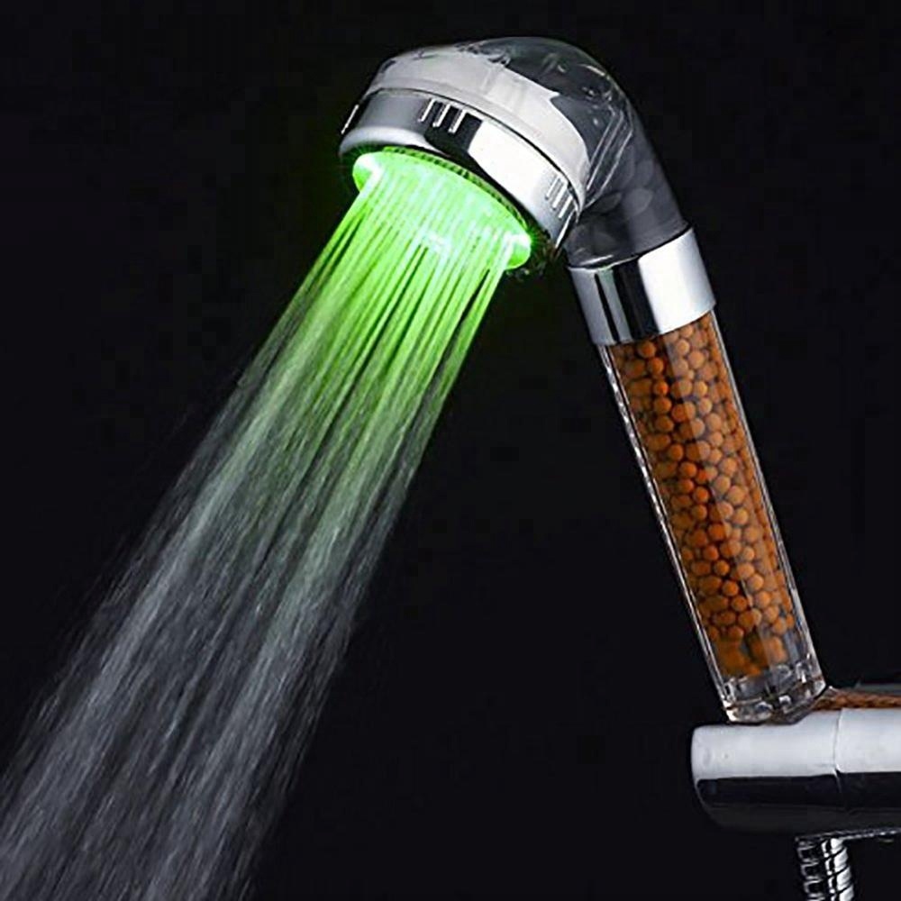 High quality LED stone high pressure negative ion spa shower head for bathroom