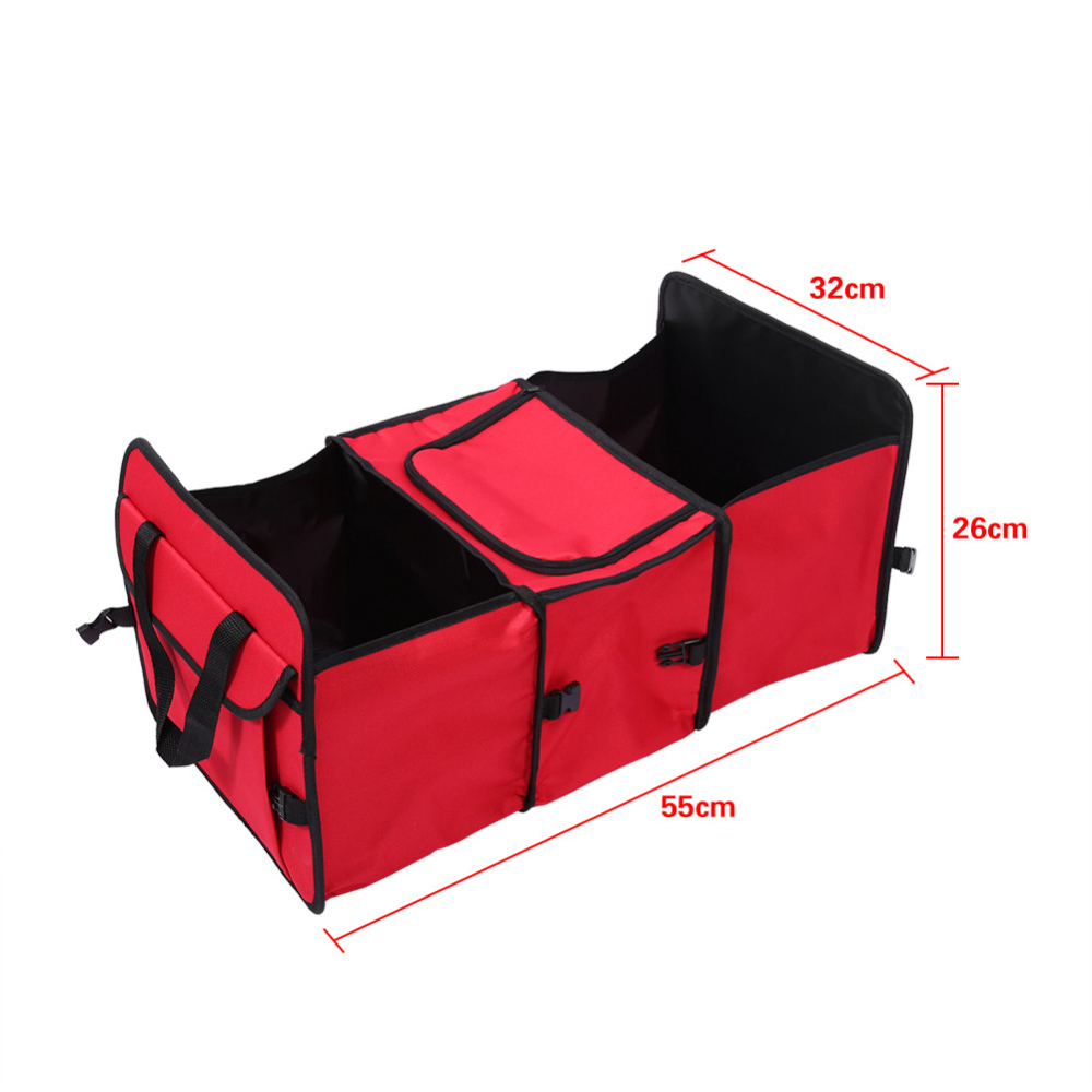 Heavy Durable Collapsible Cargo Storage Car Seat Trunk Organizer with Cooler Bag