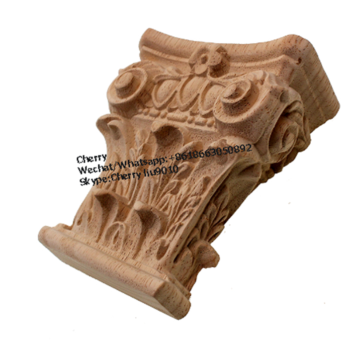 Rubber Carved Decoration Wood Furniture Corbels Capitals