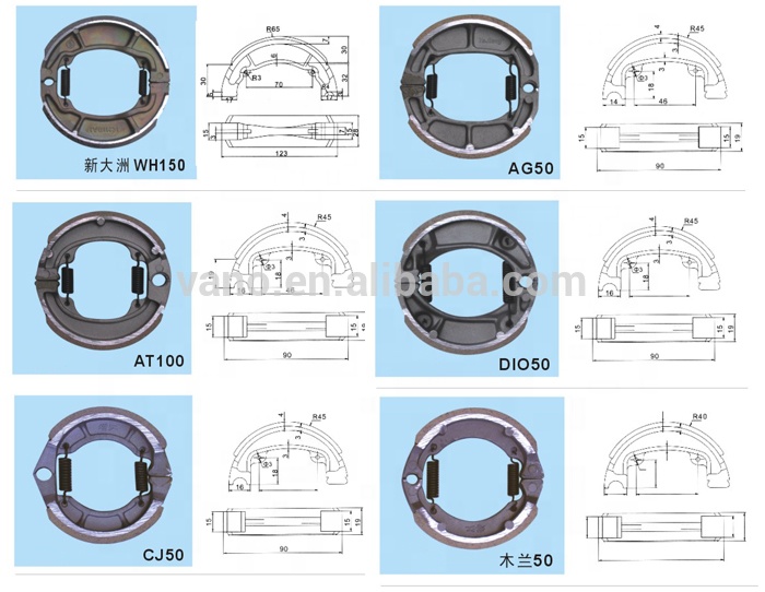 ABS Honeycomb Green Surface CG125 Motorcycle Brake Shoes