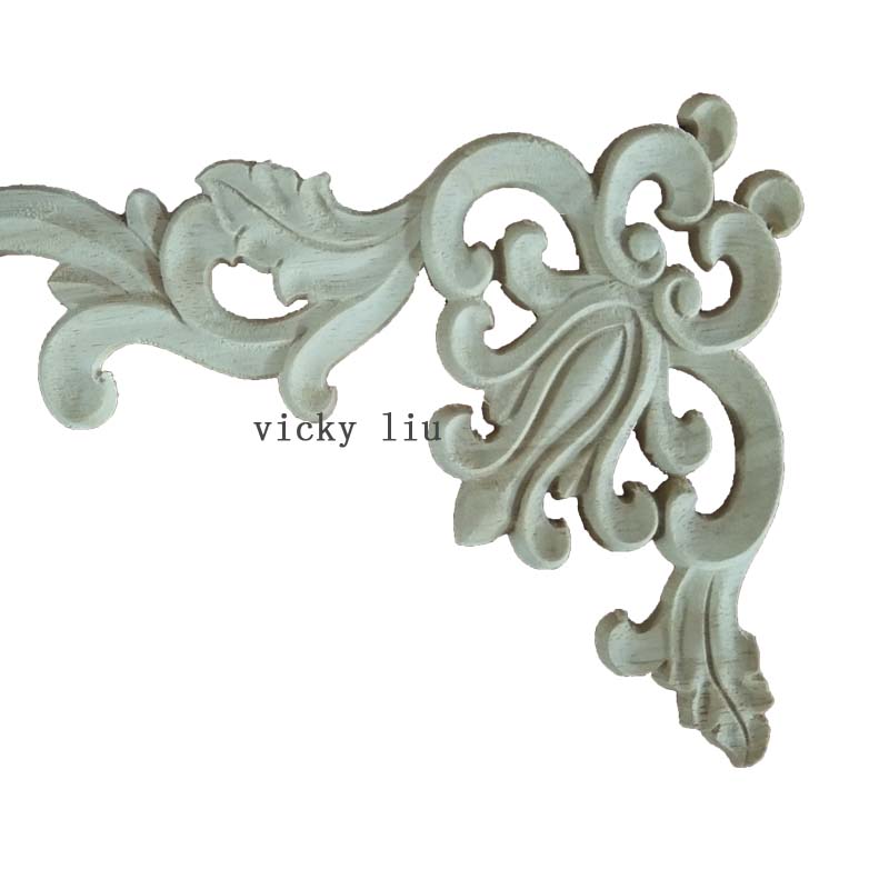 European style furniture corner decorated wood carving onlay