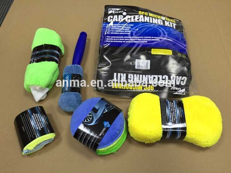 Bucket functional easy taken car wash kits/ microfibre wash kits