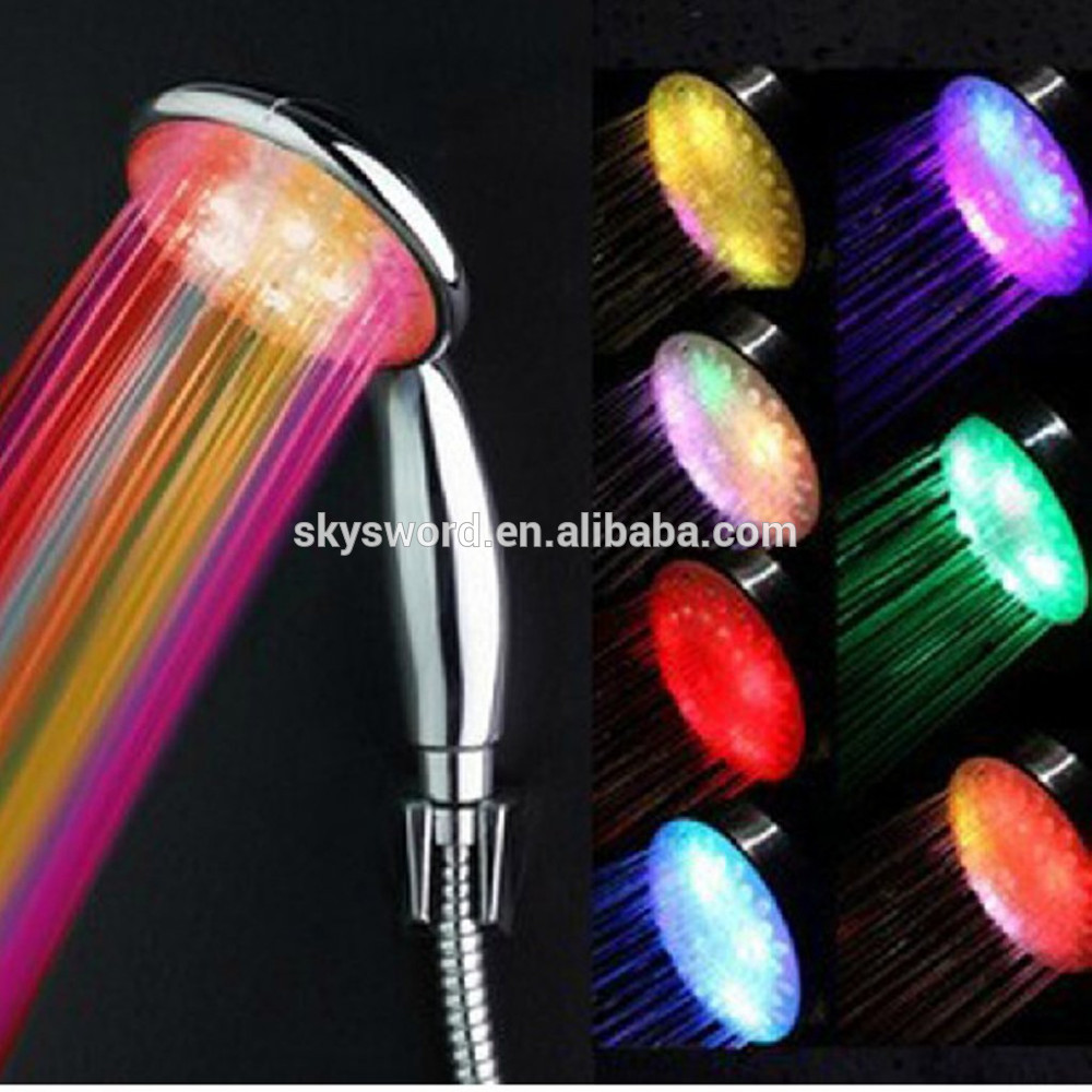 7 Color hand shower rainbow led shower head for bathroom romantic automatic led Lights hot selling