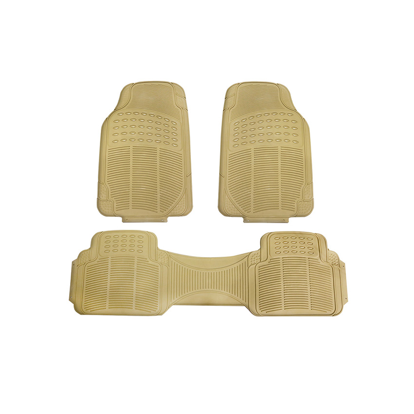 3 Pieces Beige Color PVC Car Floor Mat