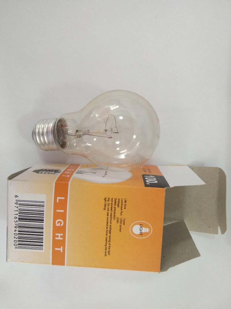A60 220-240v 60w,75W,100w,200w  incandescent lamp and light bulbs