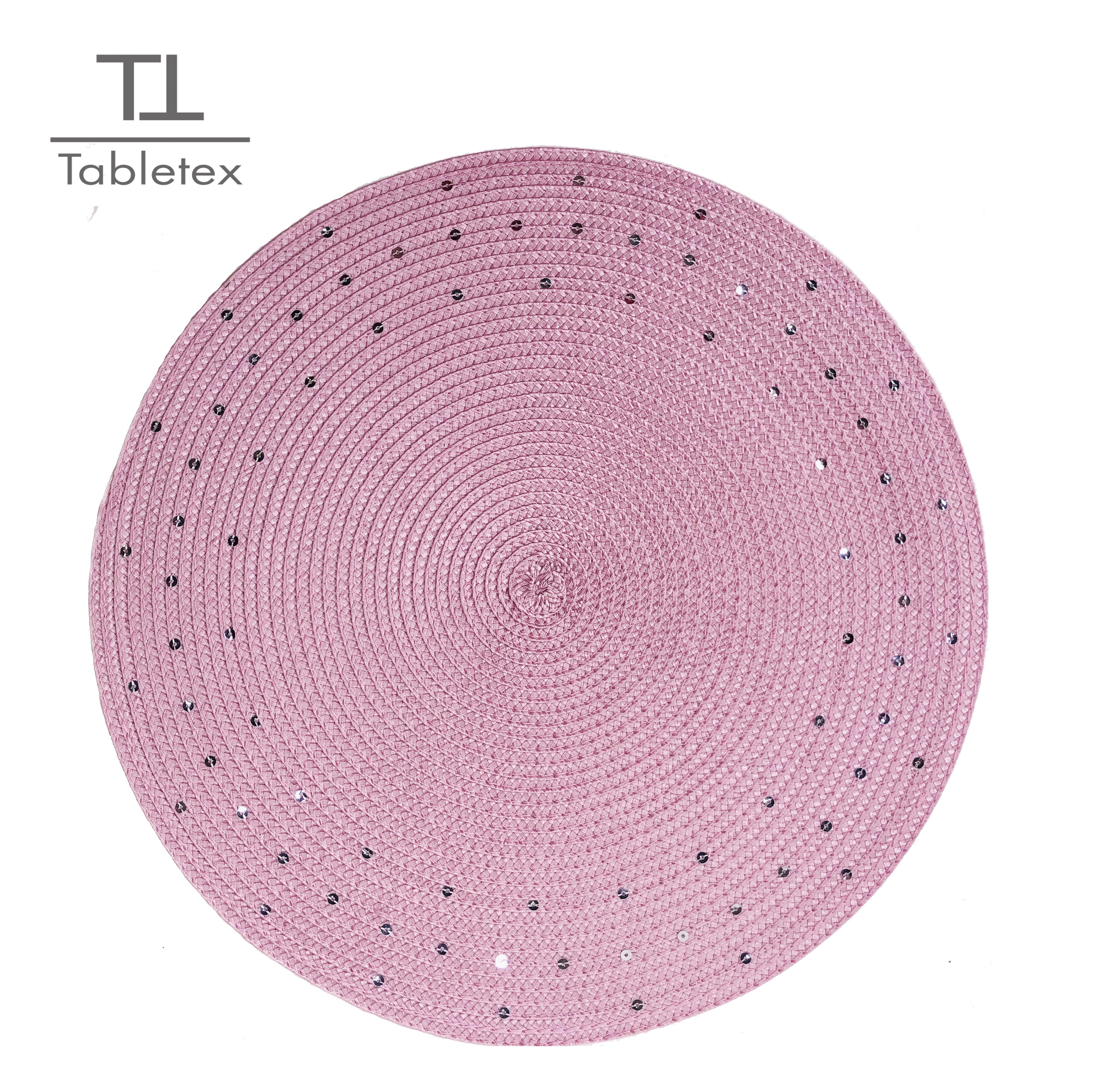 Tabletex Lint Free Environmental Circular PP Woven Table Mats Round Placemats Heat Resistant Braided Weave mats