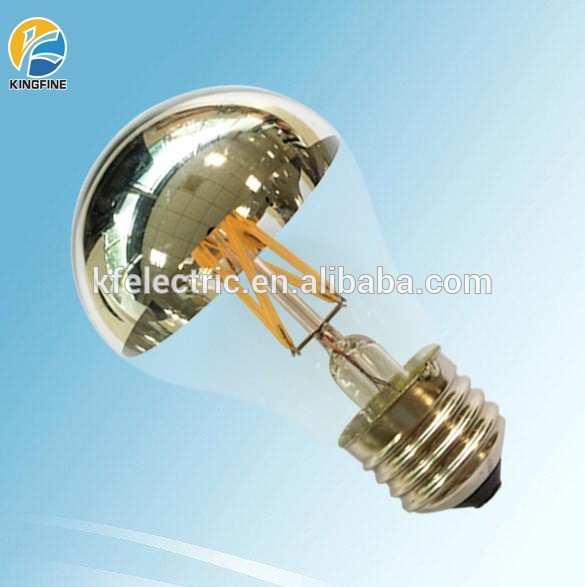 shadowless led bulb dimmable mirror silver cover 4W 5W 6W 8W filament edison bulb