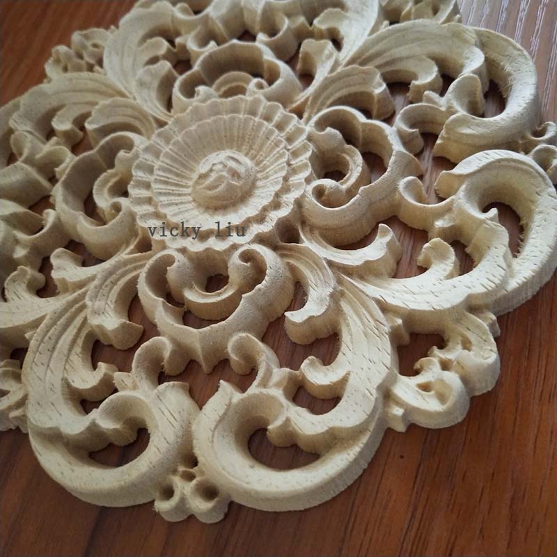 Furniture decoration carving round wood onlays