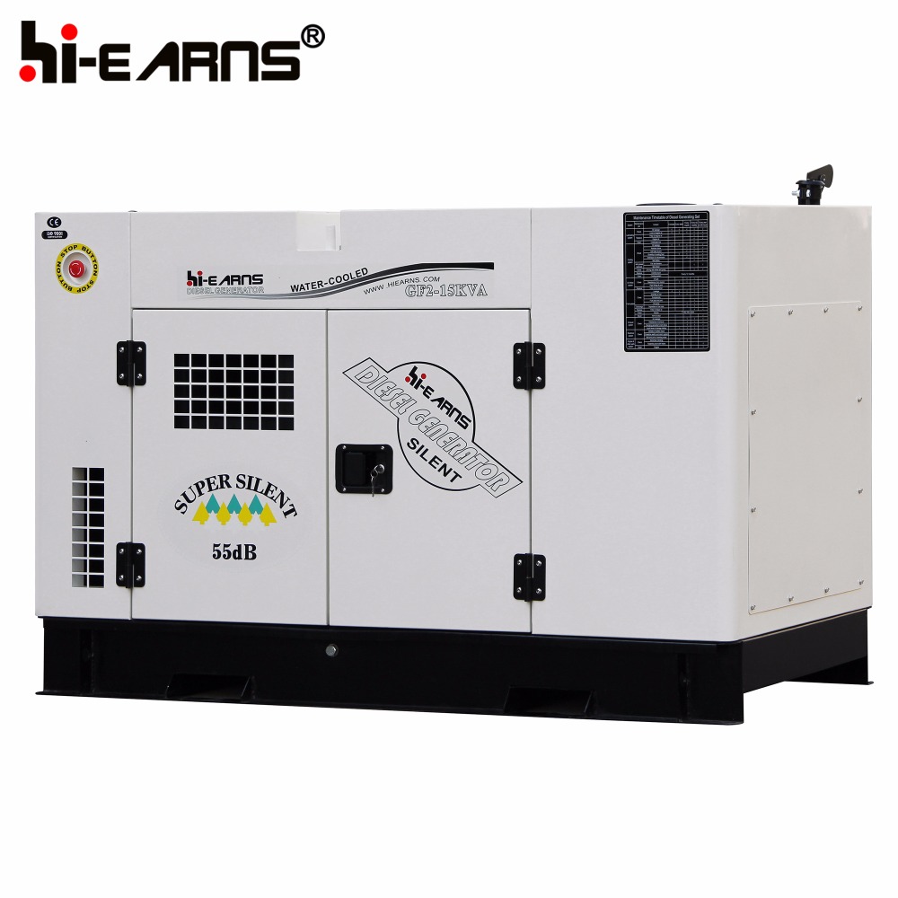 55dbas super silent water-cooled single phase diesel generator 15kva