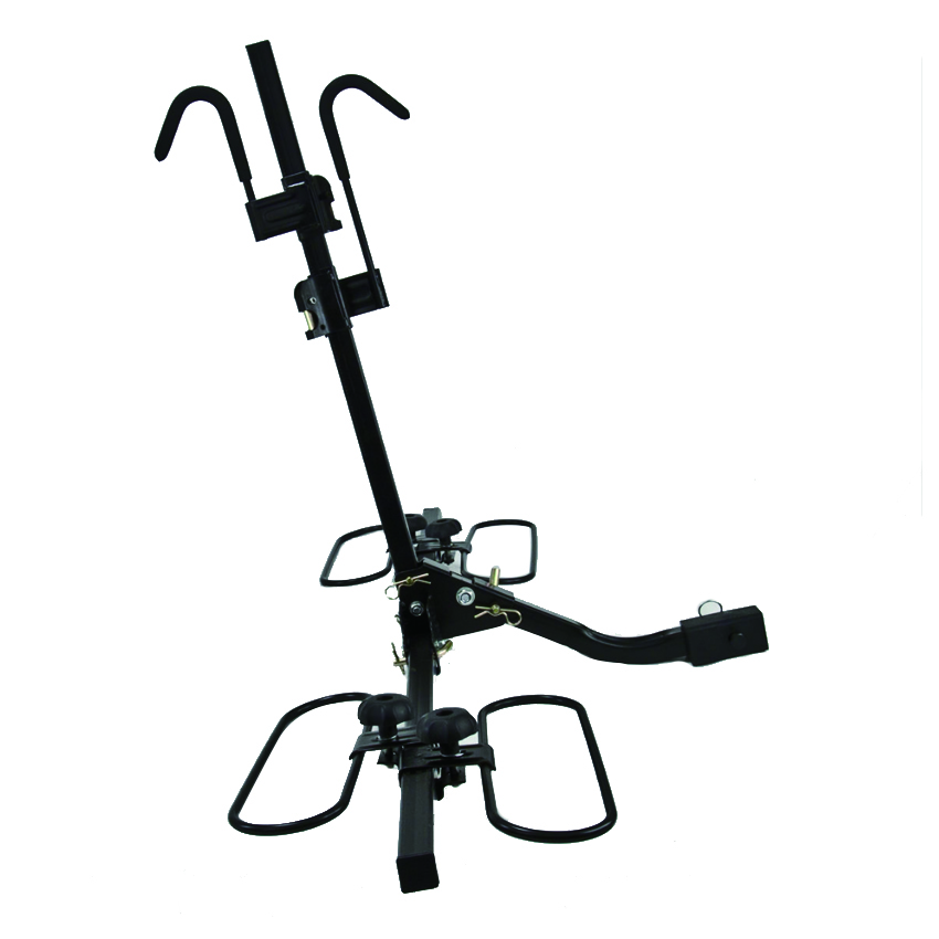 Wheel cradle style bike rack has a 2 bicycle capacity