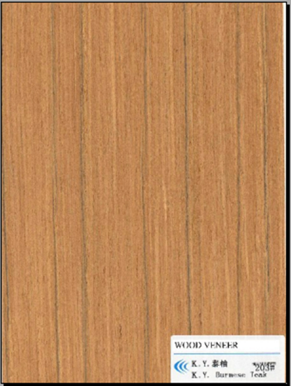 2*8ft 0.5mm engineered wood veneer Burmese teak wood veneer