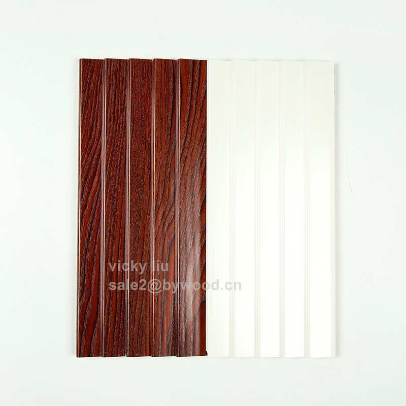 Natural wood covering lines melamine hot pressing membrane cabinet louvres