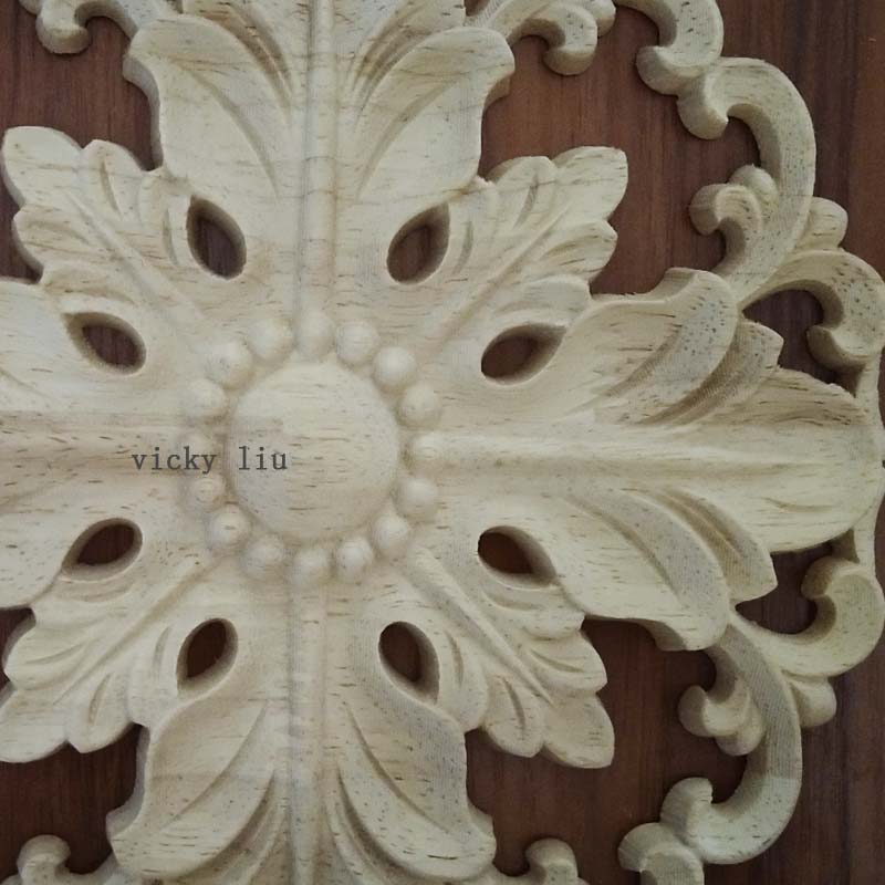 Round Furniture decoration carving flowers wood onlays
