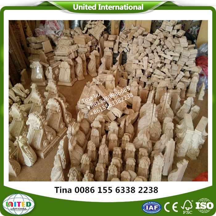 Traditional smooth bar bracket wood carved corbels