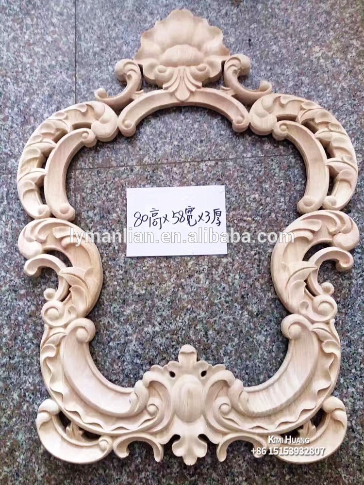 Solid wood carved frame mirror carved wood mouldings