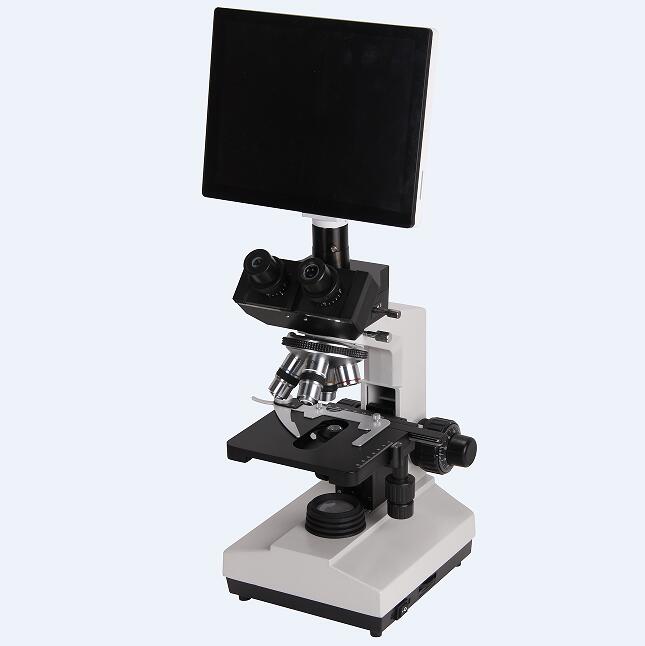 Laboratory Sliding Trinocular Head Microscope with big IPS LCD Screen