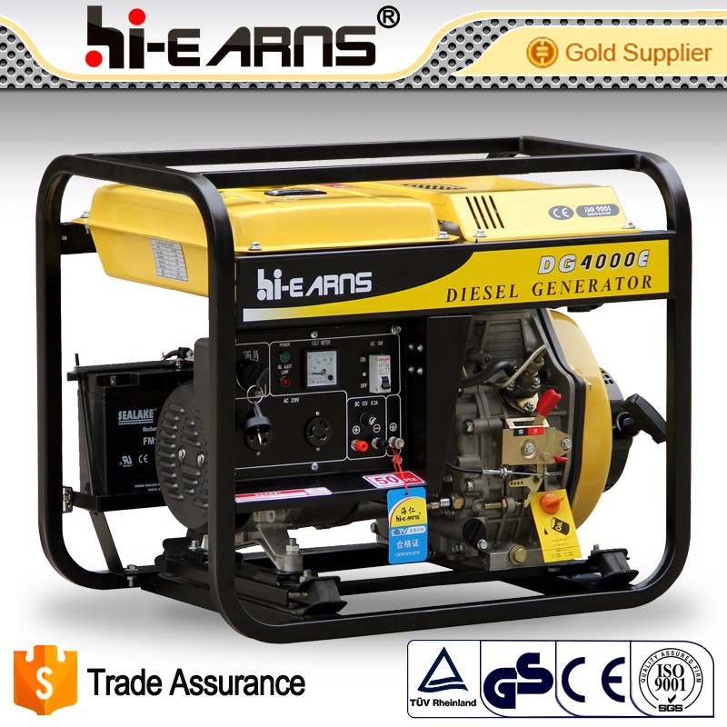 Open frame air-cooled portable 3KVA diesel generator