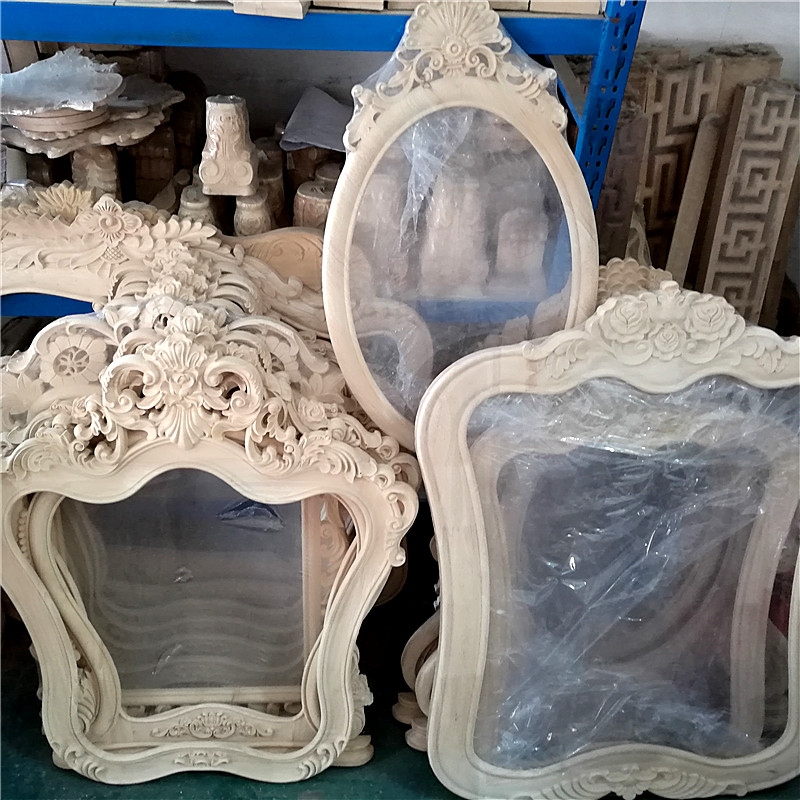 Unfinished Wood Carved Mirror Frames European style