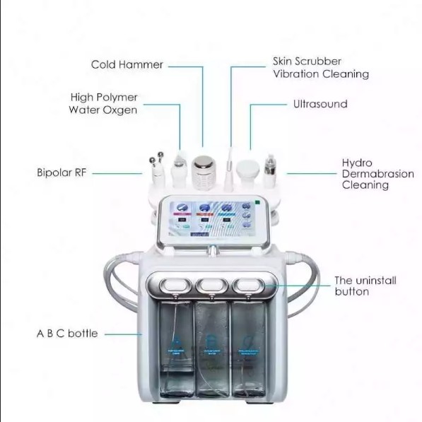 6 in 1 H2O2 hydrogen Small Bubble multifunction Facial machine