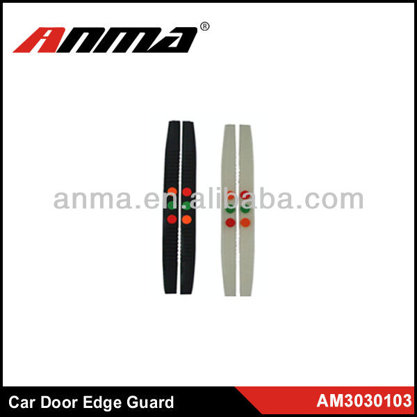 Black and white auto door edge guard for decorative car