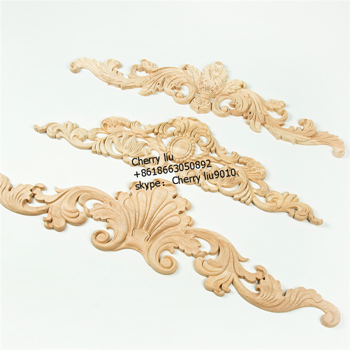 Antique Carved Decoration Wood Appliques Onlays