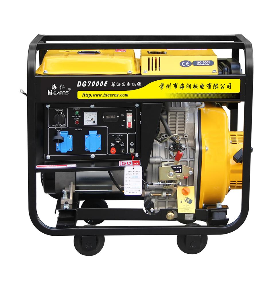 6KVA wheel power diesel generator for sale DG7000E