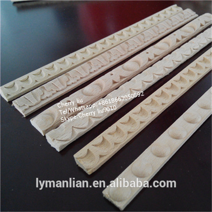 unpainted beech carved decoration Interior Trim Molding