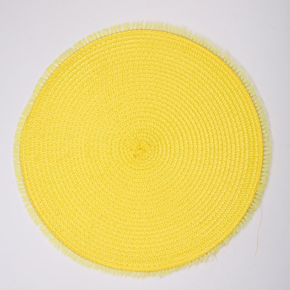 Tabletex round pp placemat with decoration tassel  woven table placemat