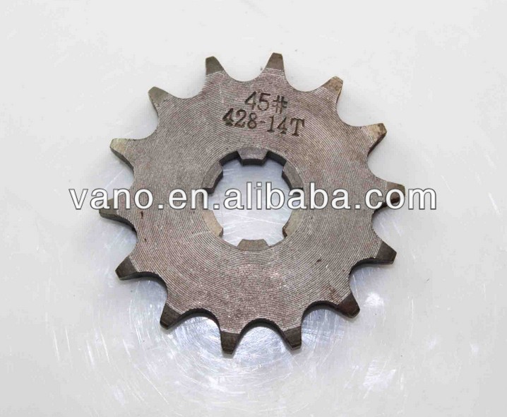 45# Steel AX100 428-14T motorcycle roller chain sprocket