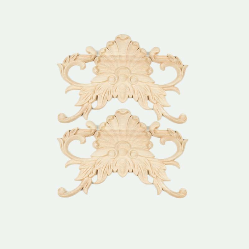 wood carving Scroll decorative Center Onlay Rubberwood Furniture Moulding animal