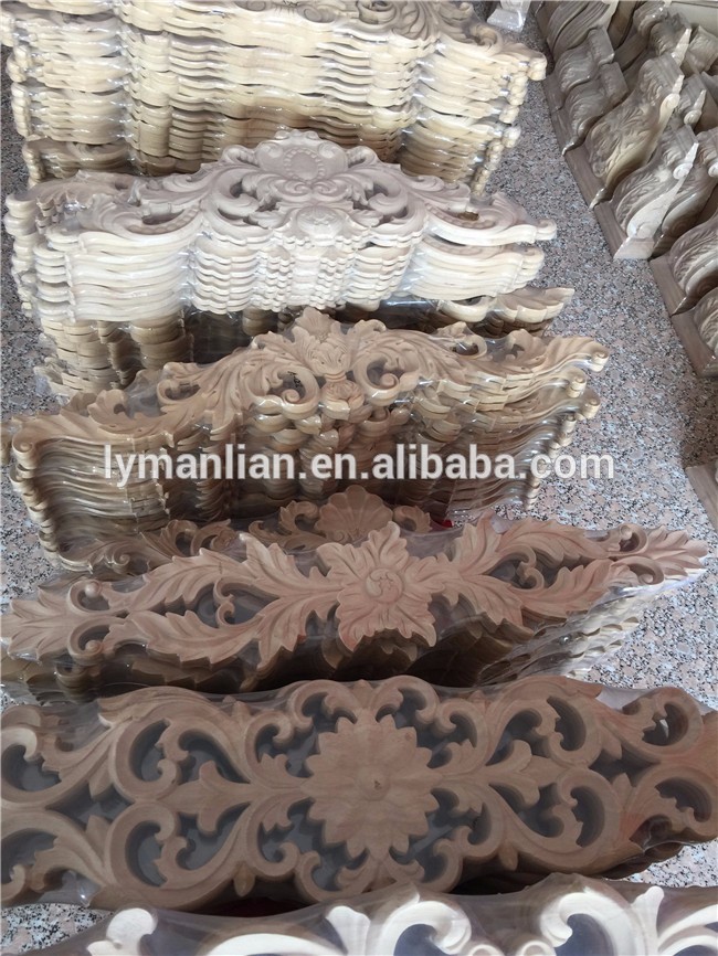 unpainted hand carved furniture wood onlays