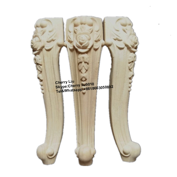 Unfinished Antique Wooden Furniture Carved Chair Table Bed Legs