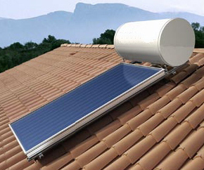 Flat-plate solar water heater