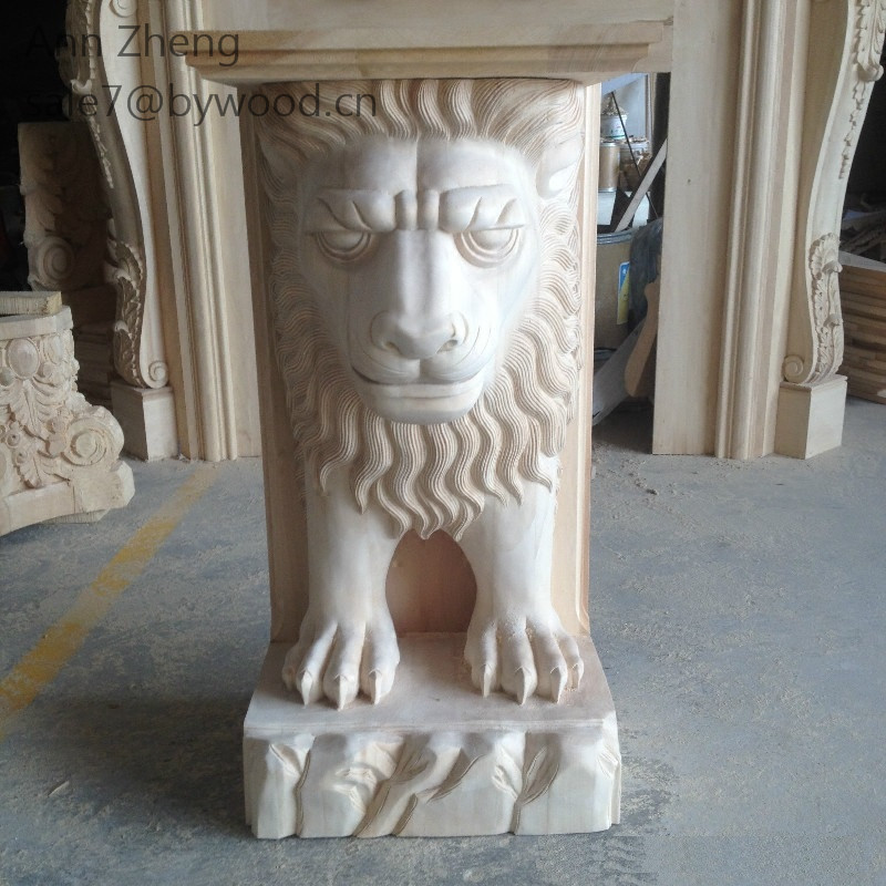 wood lion capitals animal wood corbel woman carved wood carving lion column