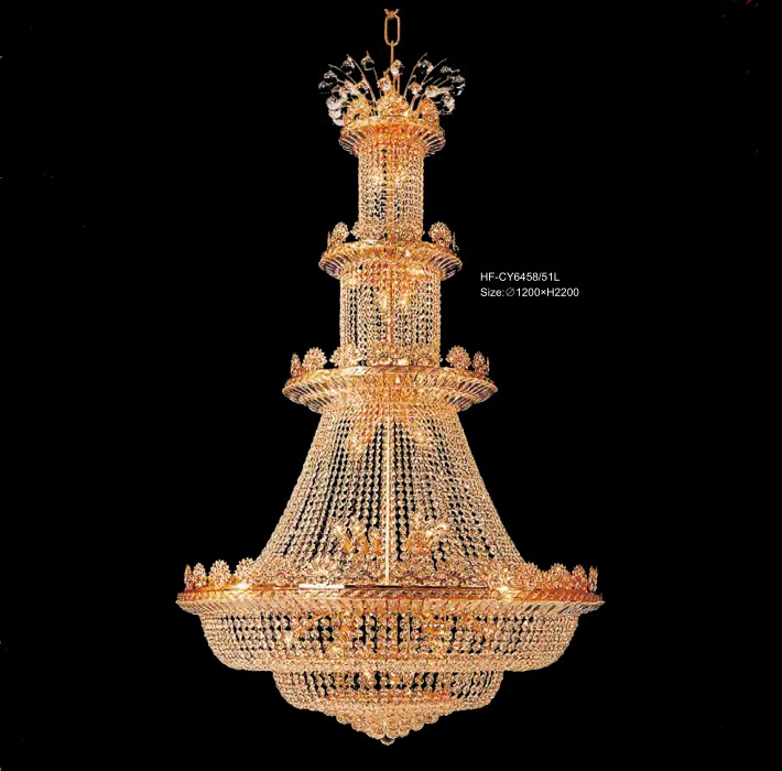 Hotel large chandelier light,k9 crystal chandelier from Zhongshan Guzhen
