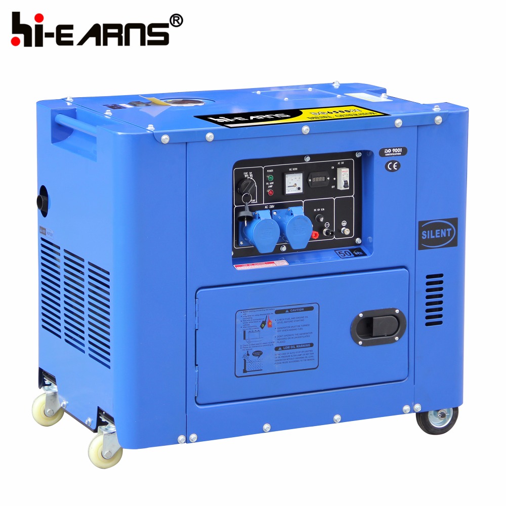 Silent air cooled diesel generator DG6500SE with calculagraph