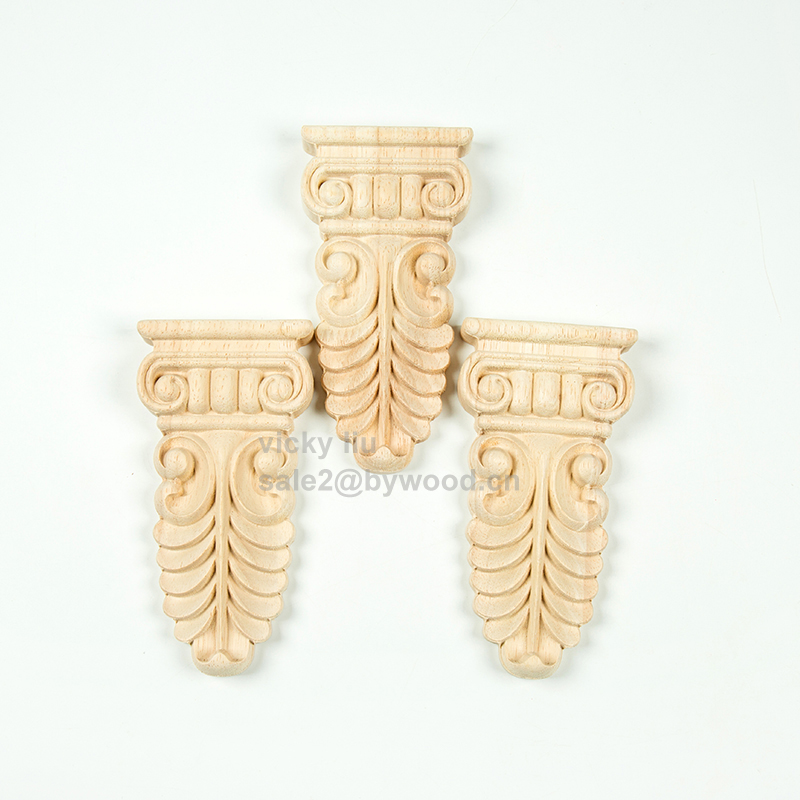 Furniture decoration leaf shape edge soild wooden onlay