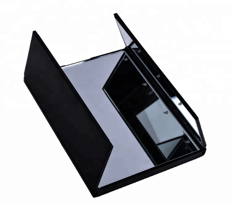 Tri-fold bracket mirror led makeup mirror with various colors