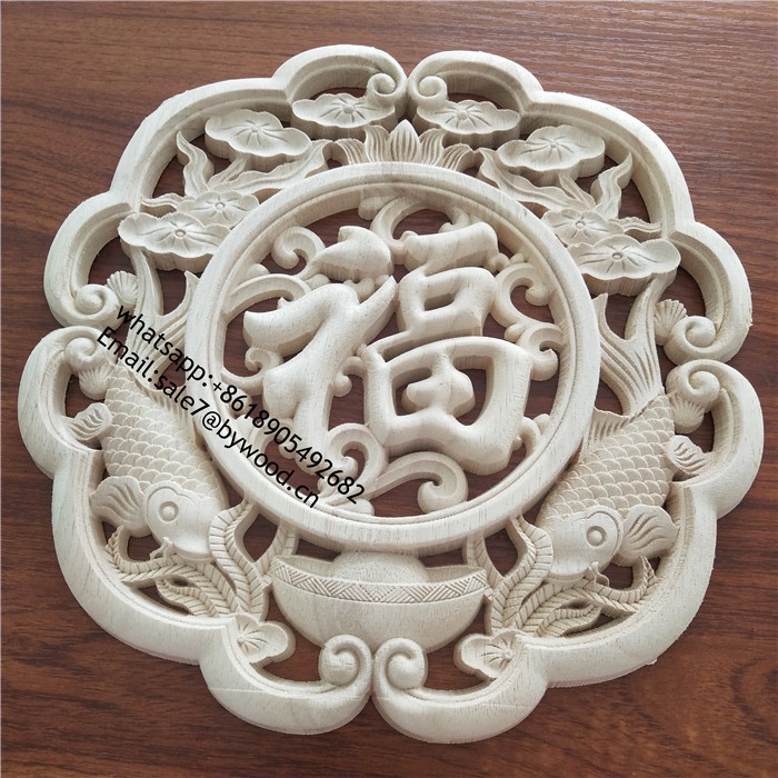 antique wood  Chinese style  Round wood appliques onlays