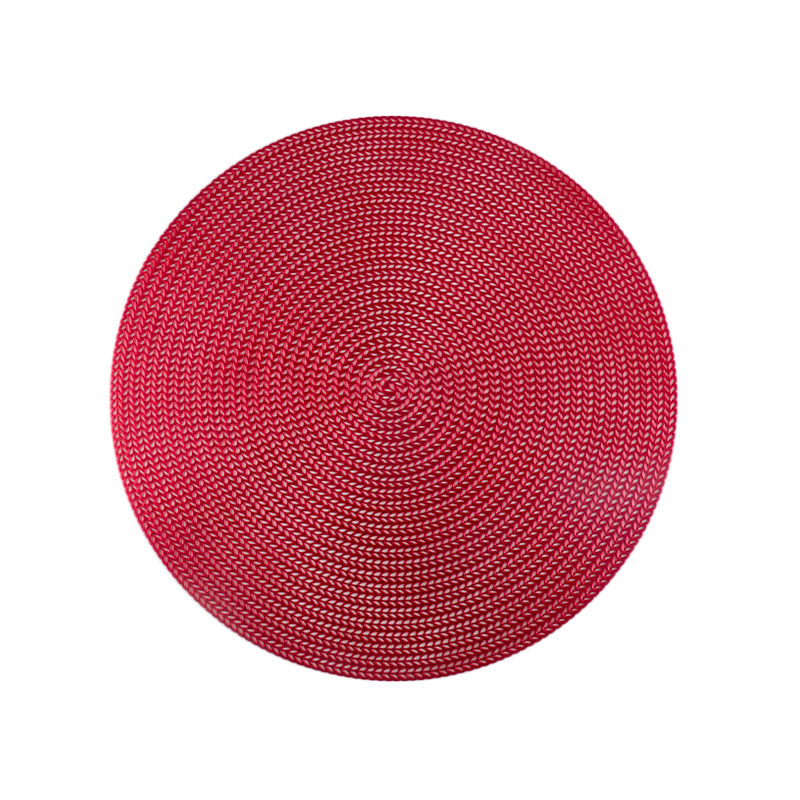 Tabletex wholesale PVC new design plastic round hollow placemats for Christmas festival use table mats