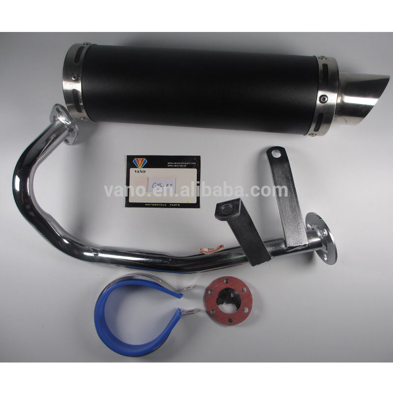 GY6 50cc universal titanium motorcycle scooter exhaust pipe muffler silencer