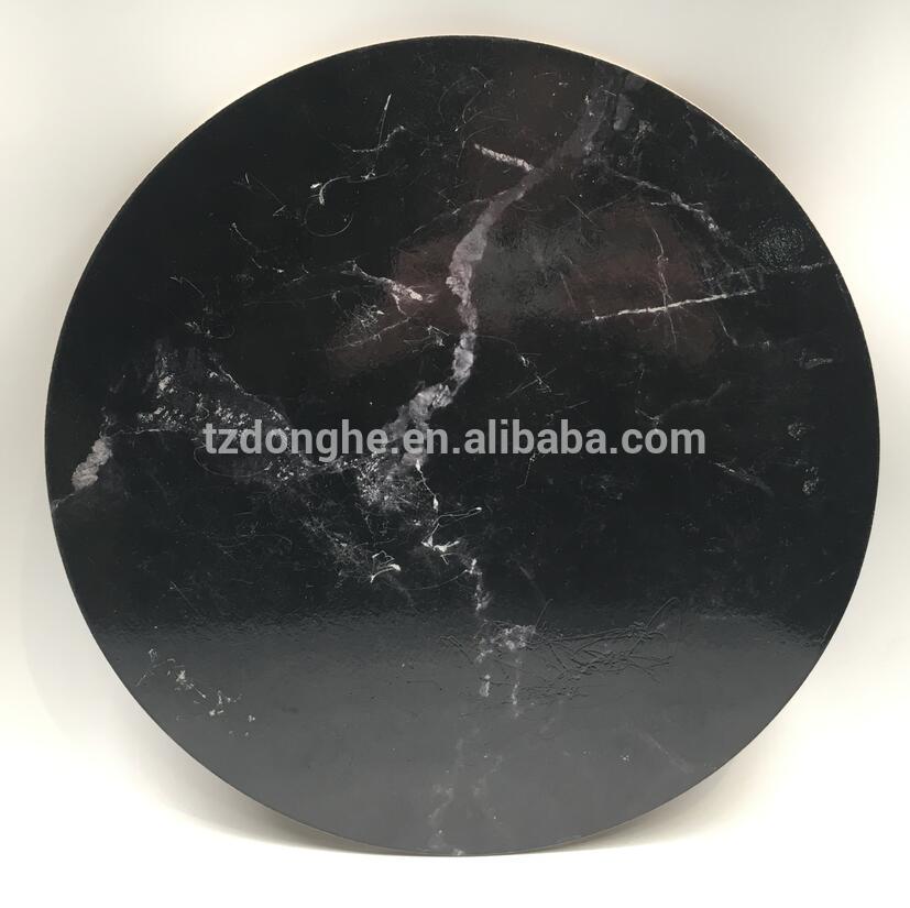 Tabletex Non-toxic waterproof black natural marble round placemat