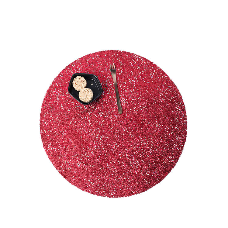 Tabletex kitchen dining table round red placemats