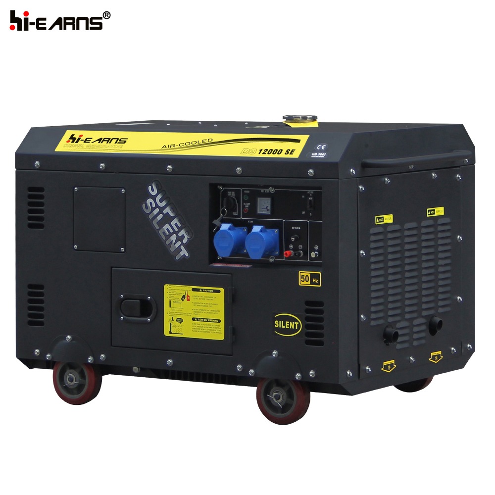 Air-cooled two cylinder silent 8KVA diesel generator (DG12000SE)