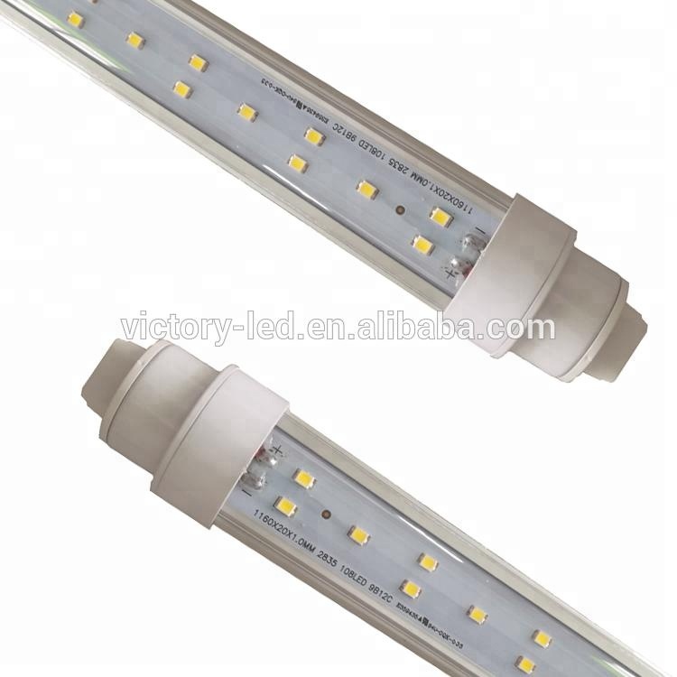 360 degree beam angle DLC double sided led tube light with clear/stripy/frosted cover