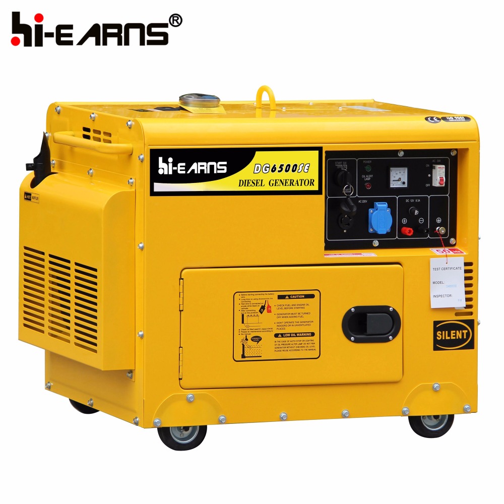 5000W low noise single phase air cooled green canopy diesel generator set