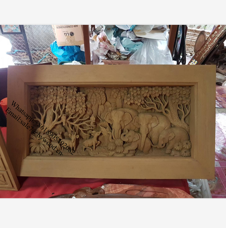 wood carving crafts of deer  carved  wood wall paneling solid wooden panel