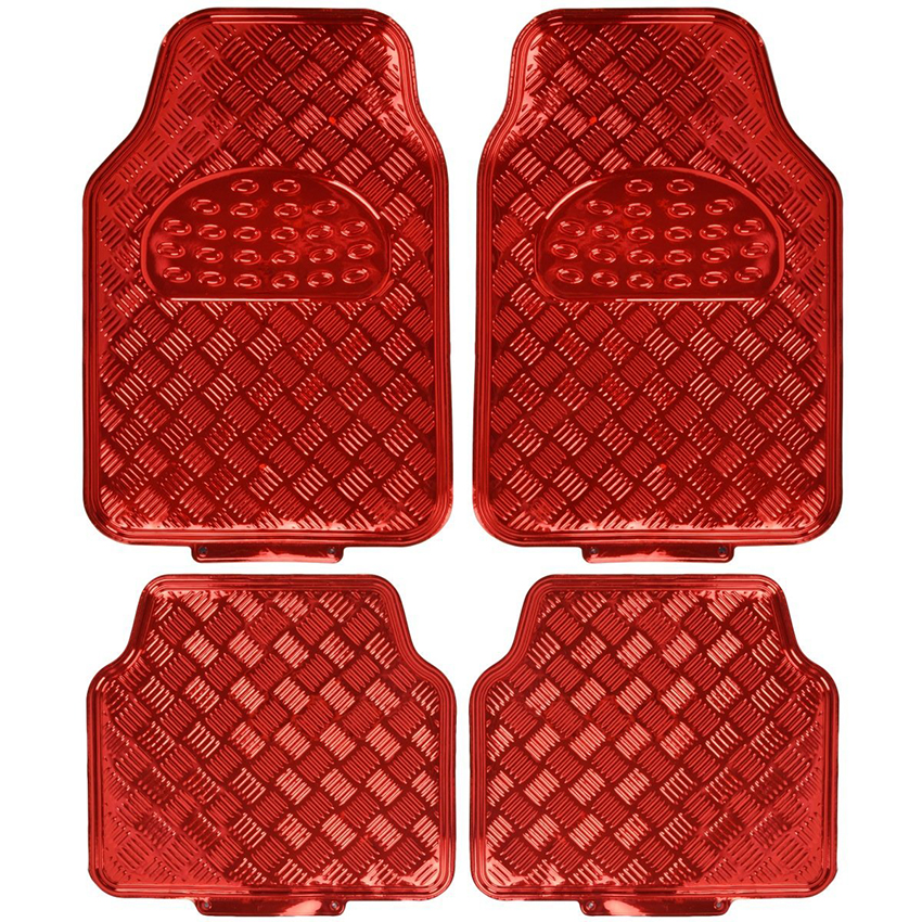 High quality anti slip floor mats red aluminum pvc car mats