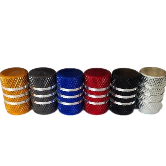 Durable use aluminum alloy red gold black red silver car tire valve cap